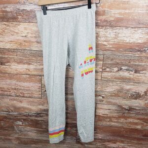 Nike Womens Athletic Leggings Gray Multicolor Logo Size Medium